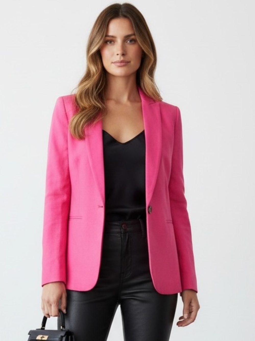 J. Crew Pink Linen Blazer Single Button Blazer Notch Lapel Sz 6